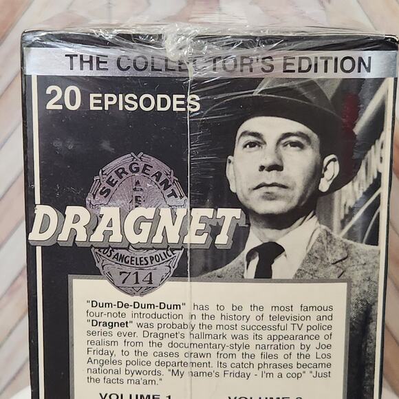 Vintage 1993 Sealed Dragnet The Collector's Edition 20 Episodes 10 VHS Tapes - Picture 4 of 6